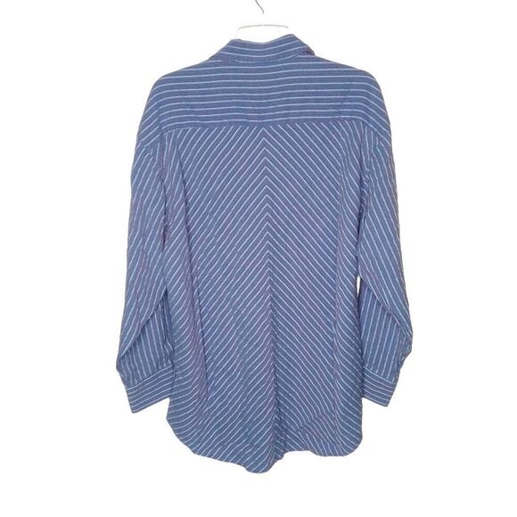 Bugatchi Uomo Blue, Gray And Red Stripped Button Up Shirt Size XL. - Picture 2 of 6